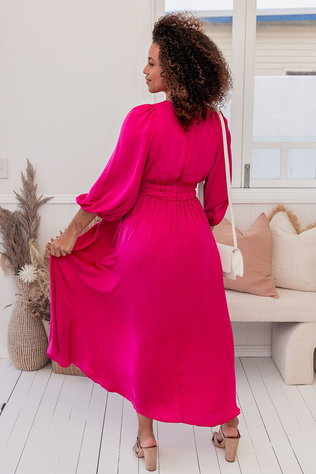 The Angela Dress - Neon Pink