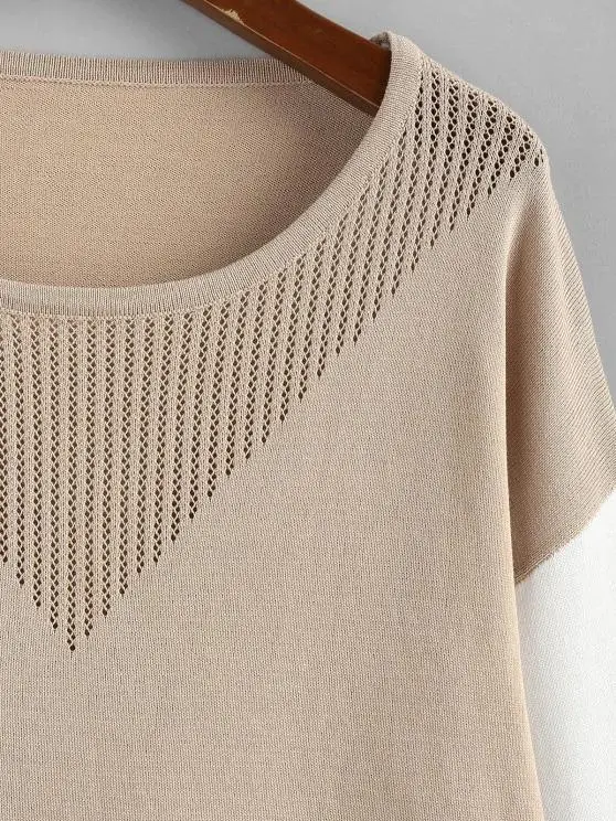 Openwork Colorblock Sweater