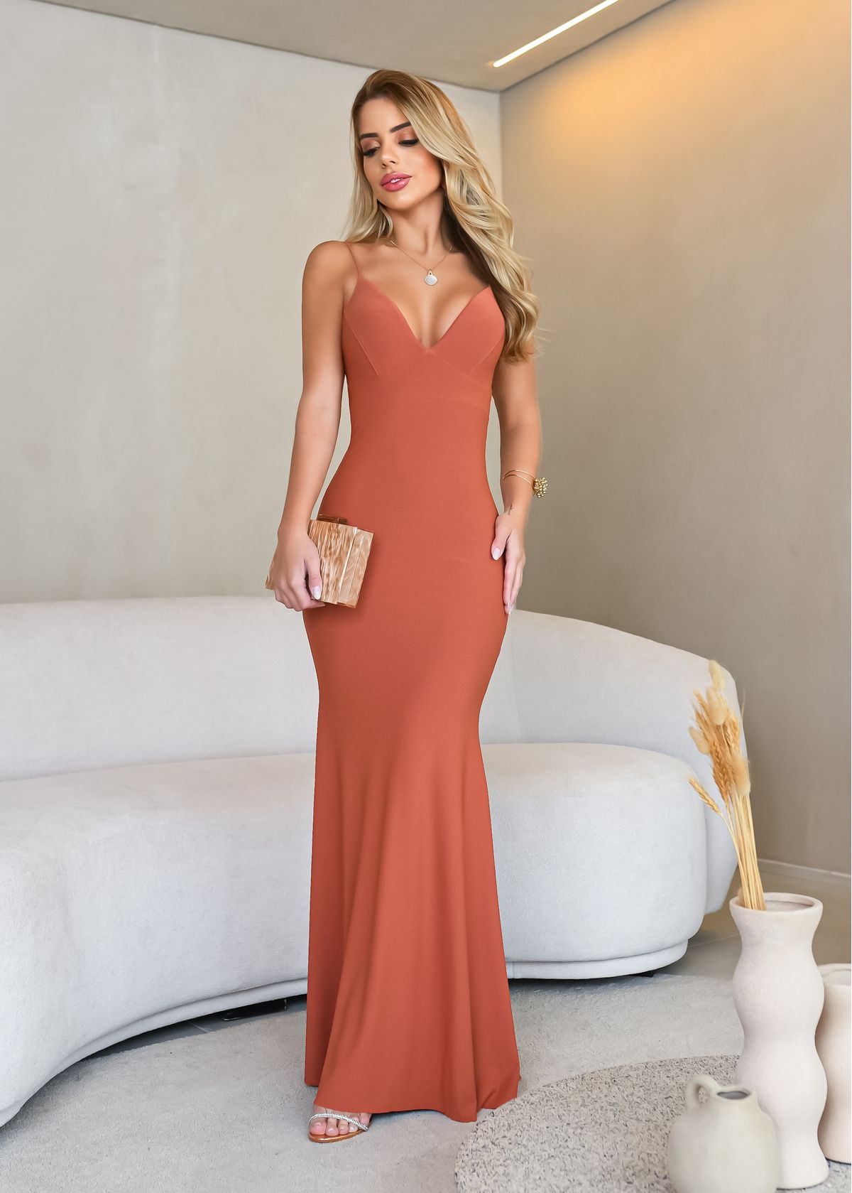 Mermaid Long Dress with Thin Straps