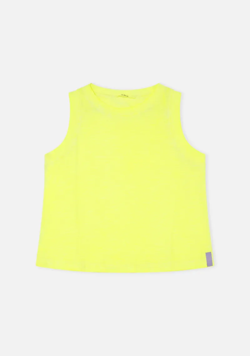 NEON YELLOW COTTON T-SHIRT