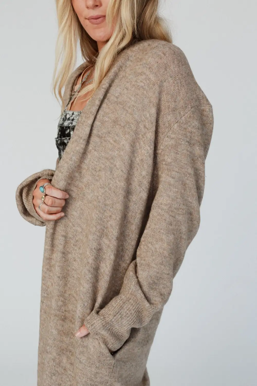 So Cozy Oversized Solid Knit Duster - Mocha