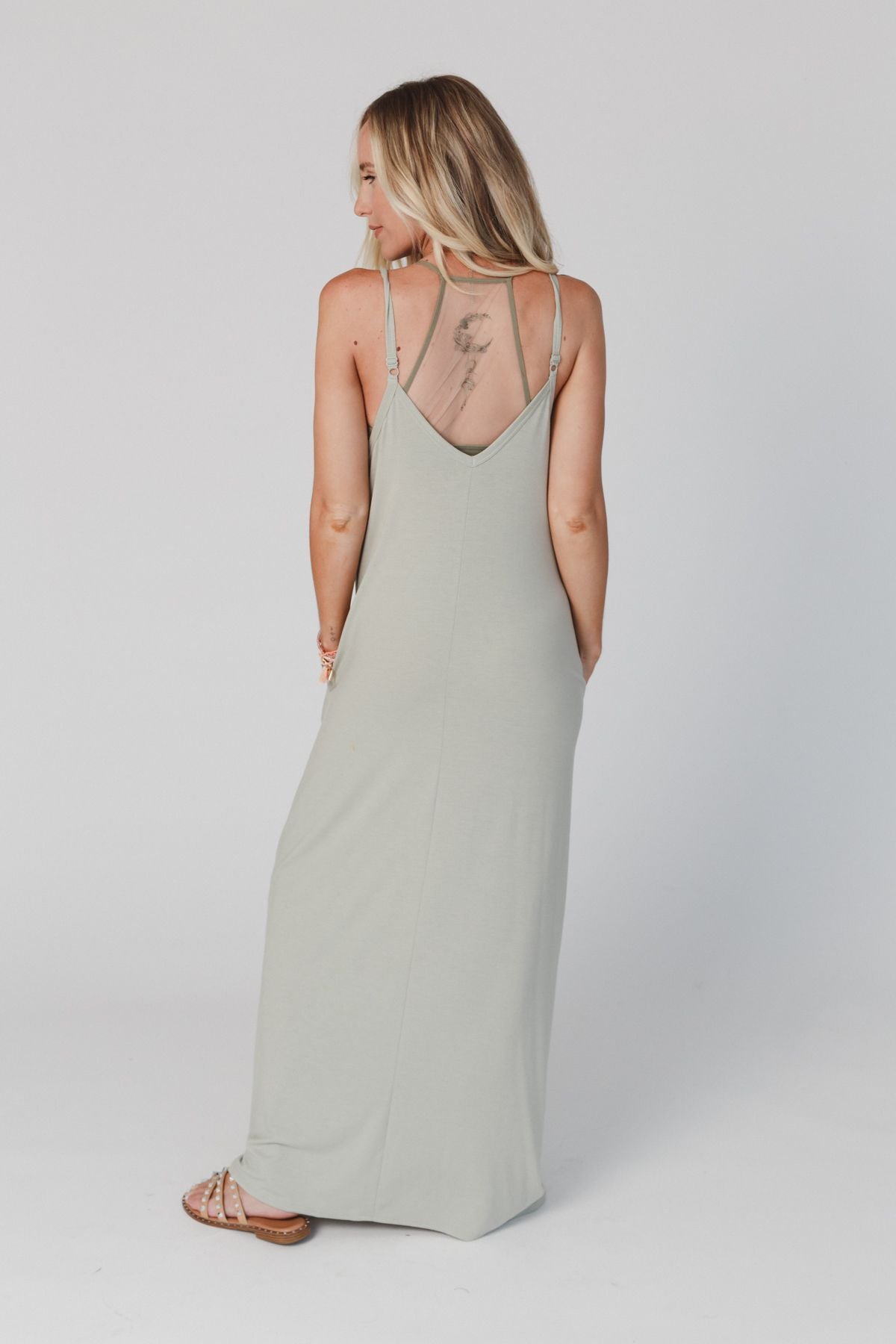 Perfection Pocket Maxi Dress - Light Sage