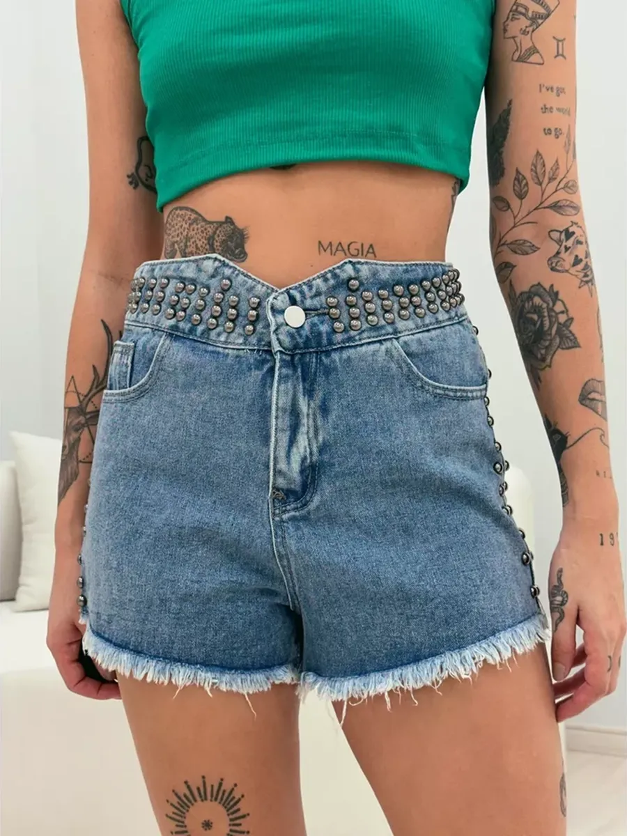 Maria Clara Jeans Shorts Blue