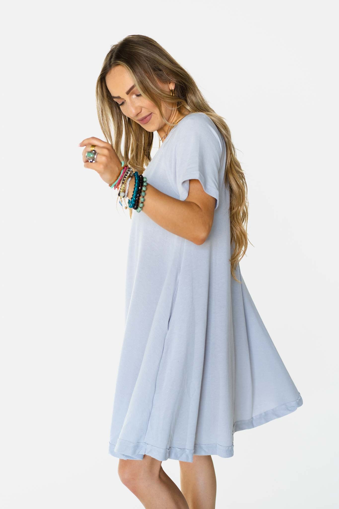 Hometown Favorite Tee Dress - Gray