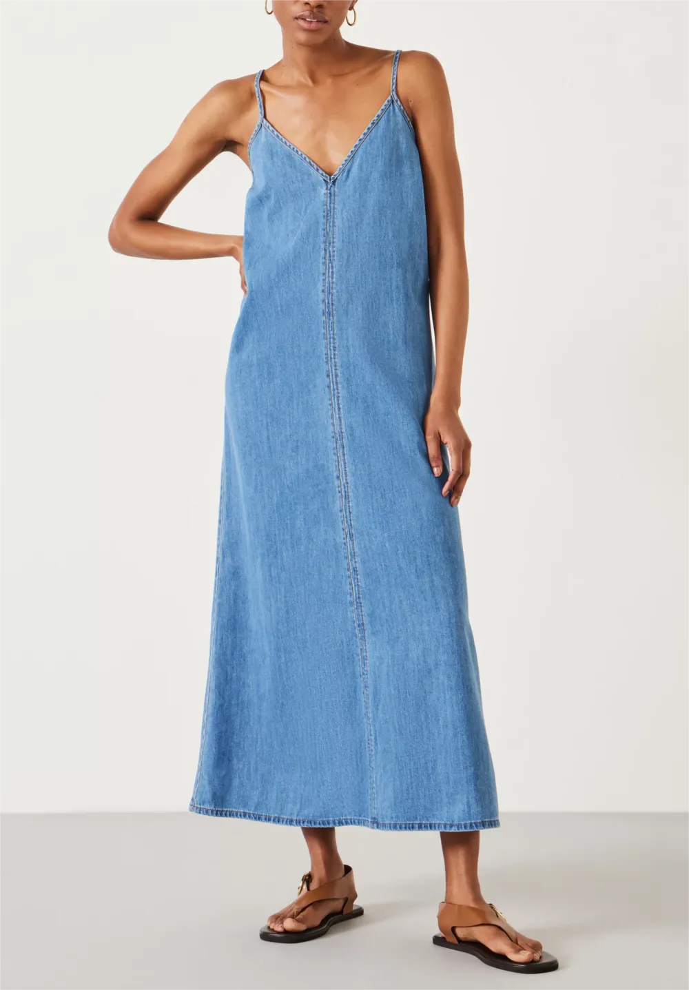 Saskia Denim Slip Maxi Dress