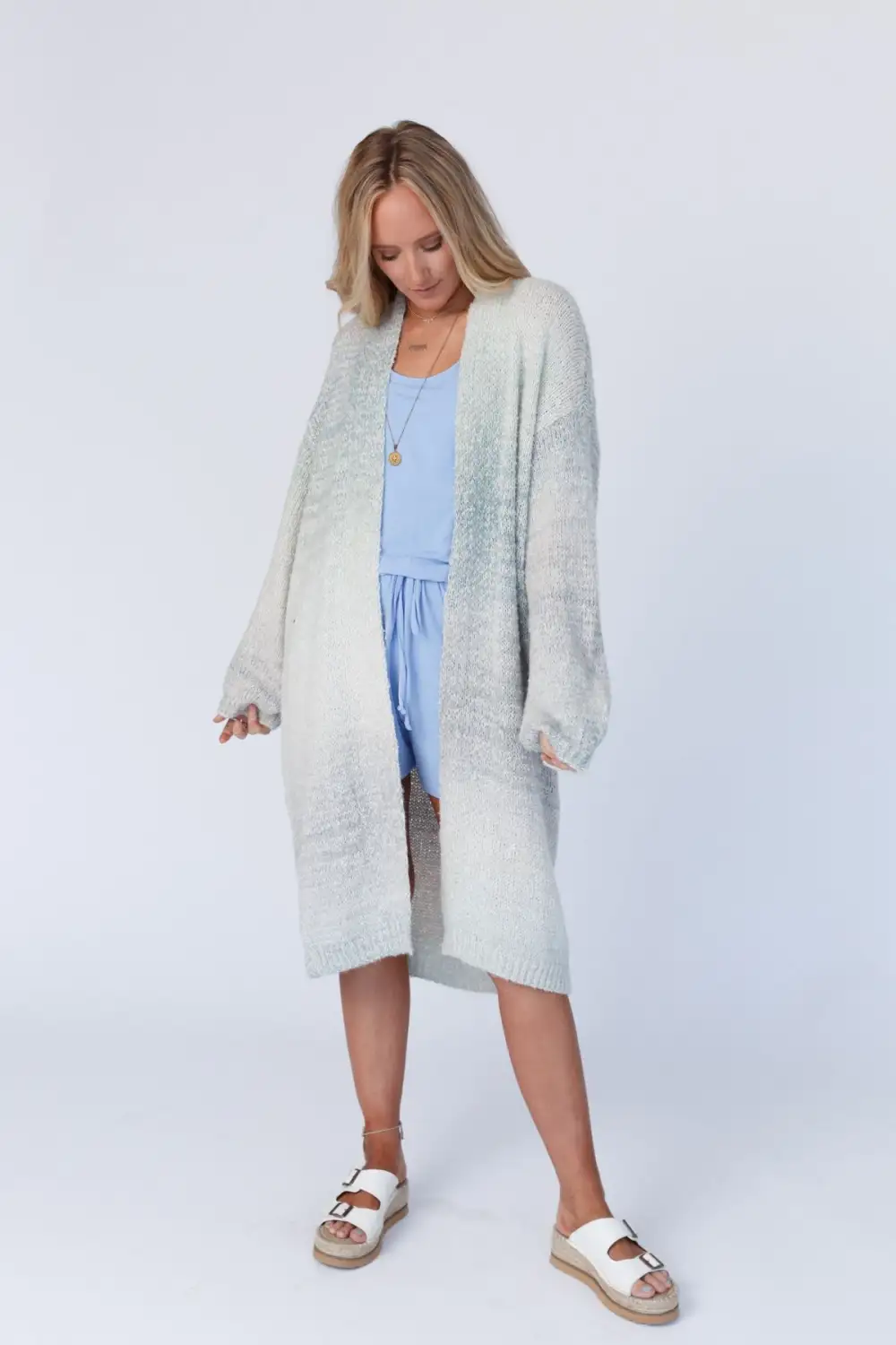 Cuddle Up Cozy Long Cardigan - Sage