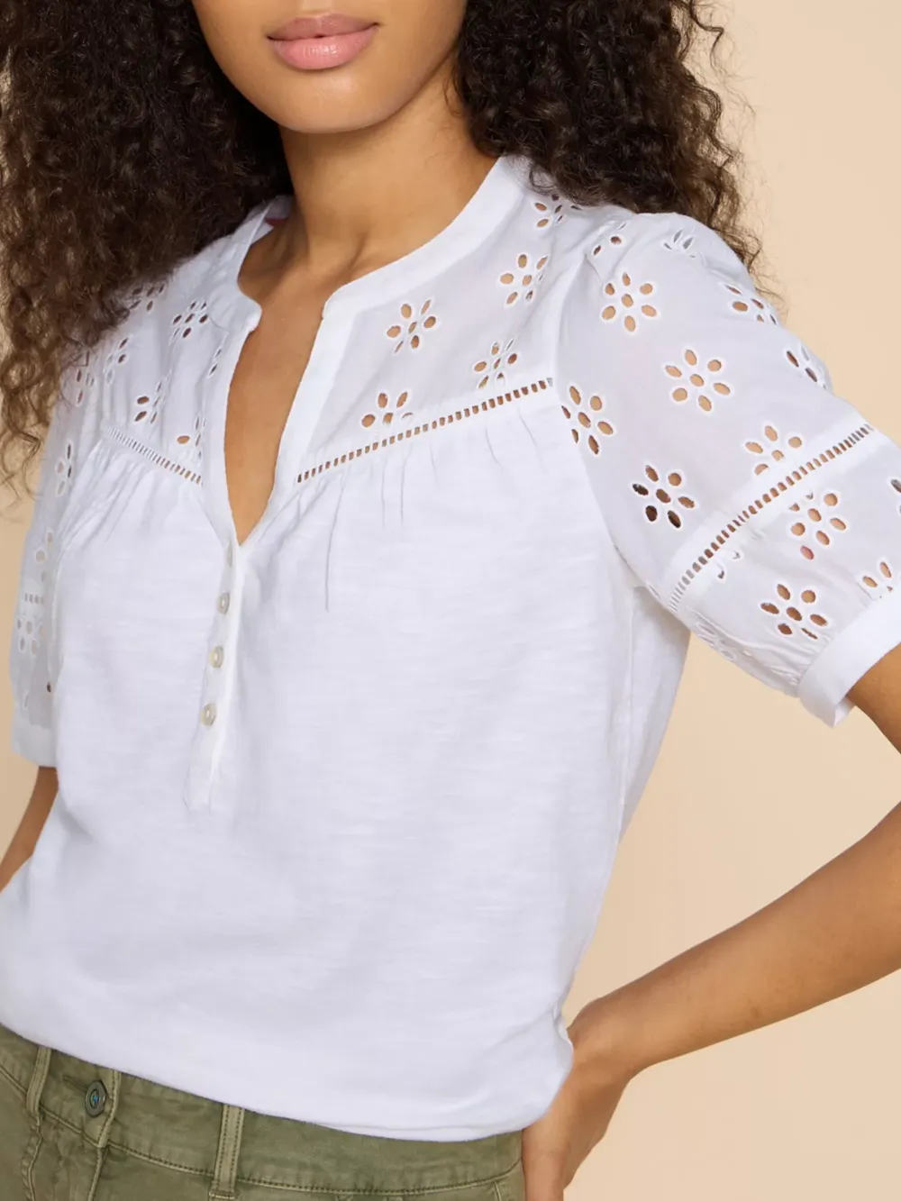 Broderie Anglaise Cotton Top