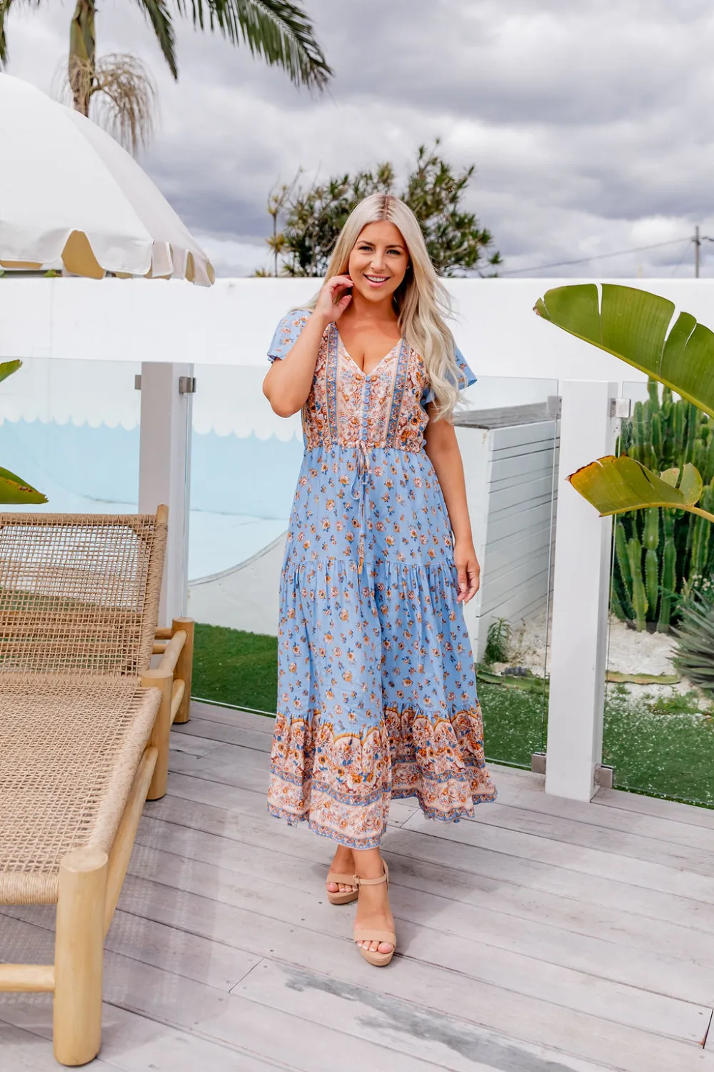 The Cora Maxi Dress - Blue Envy