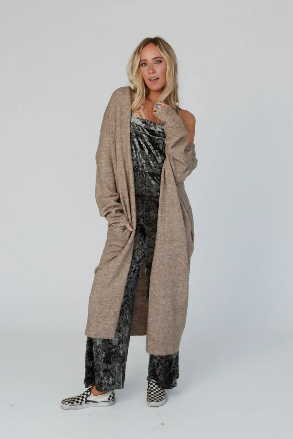 So Cozy Oversized Solid Knit Duster - Mocha