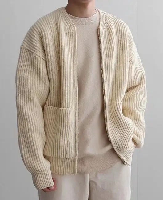 Ribbed Knit Open Front Patched Pocket Cardigan