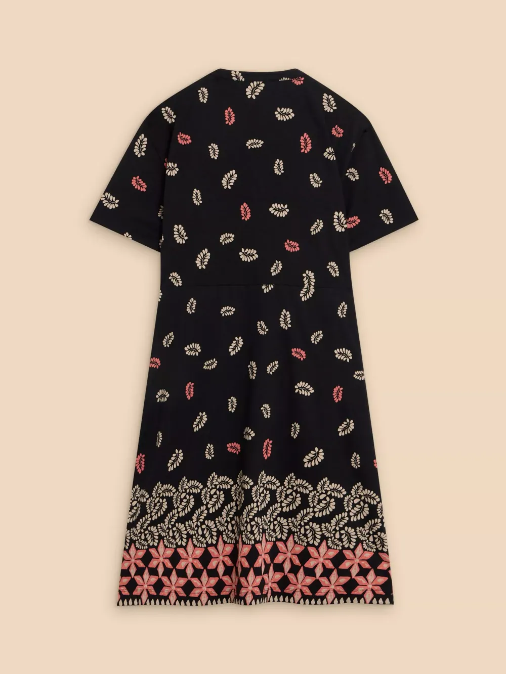 Tammy Leaf and Flower Print Cotton Jersey Dress