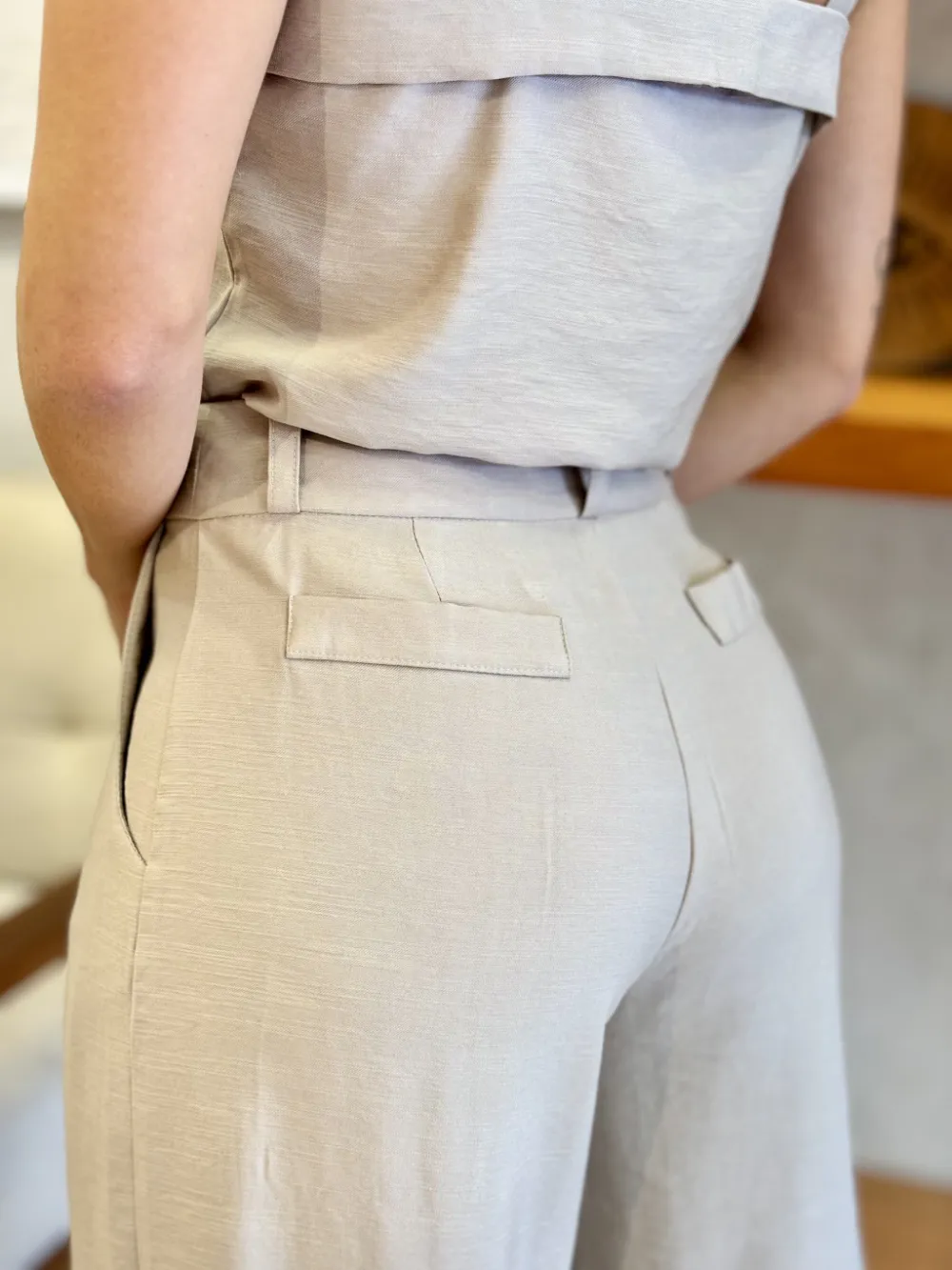 Toronto Beige Tailored Trousers