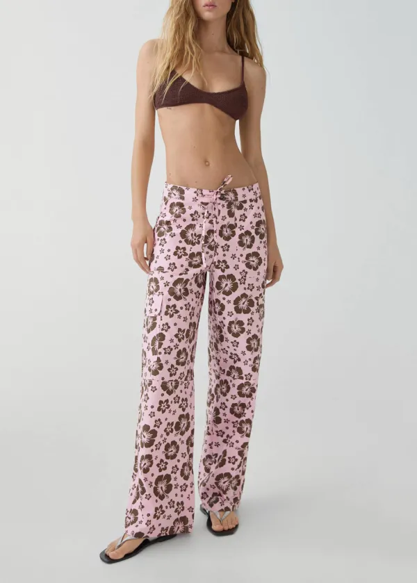 Flower print pants