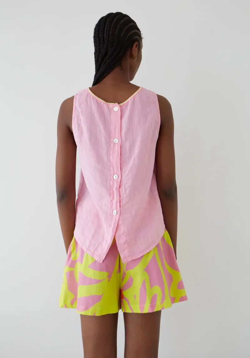 PINK LINEN ANA TOP