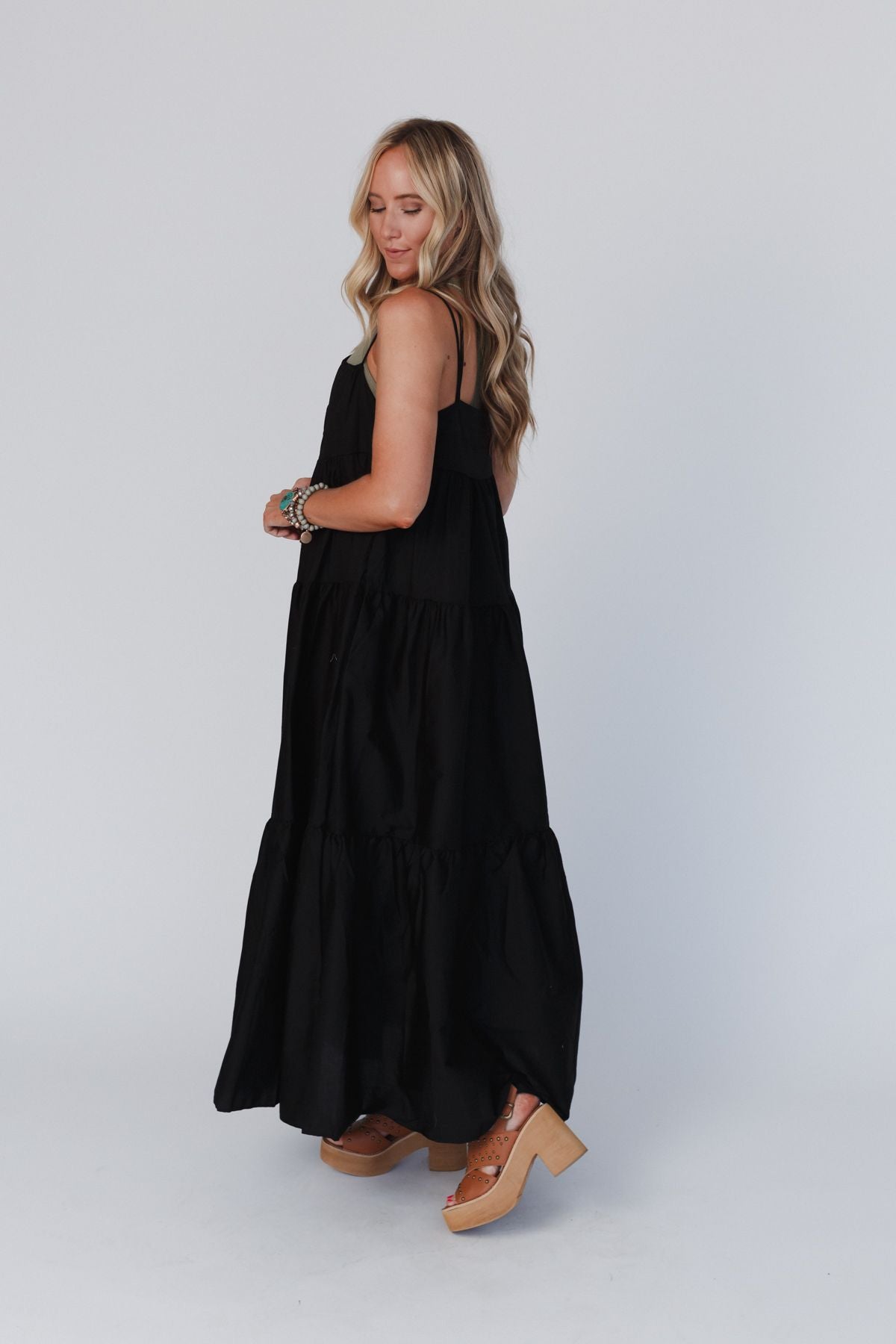 Havana Nights Tiered Maxi Dress - Black