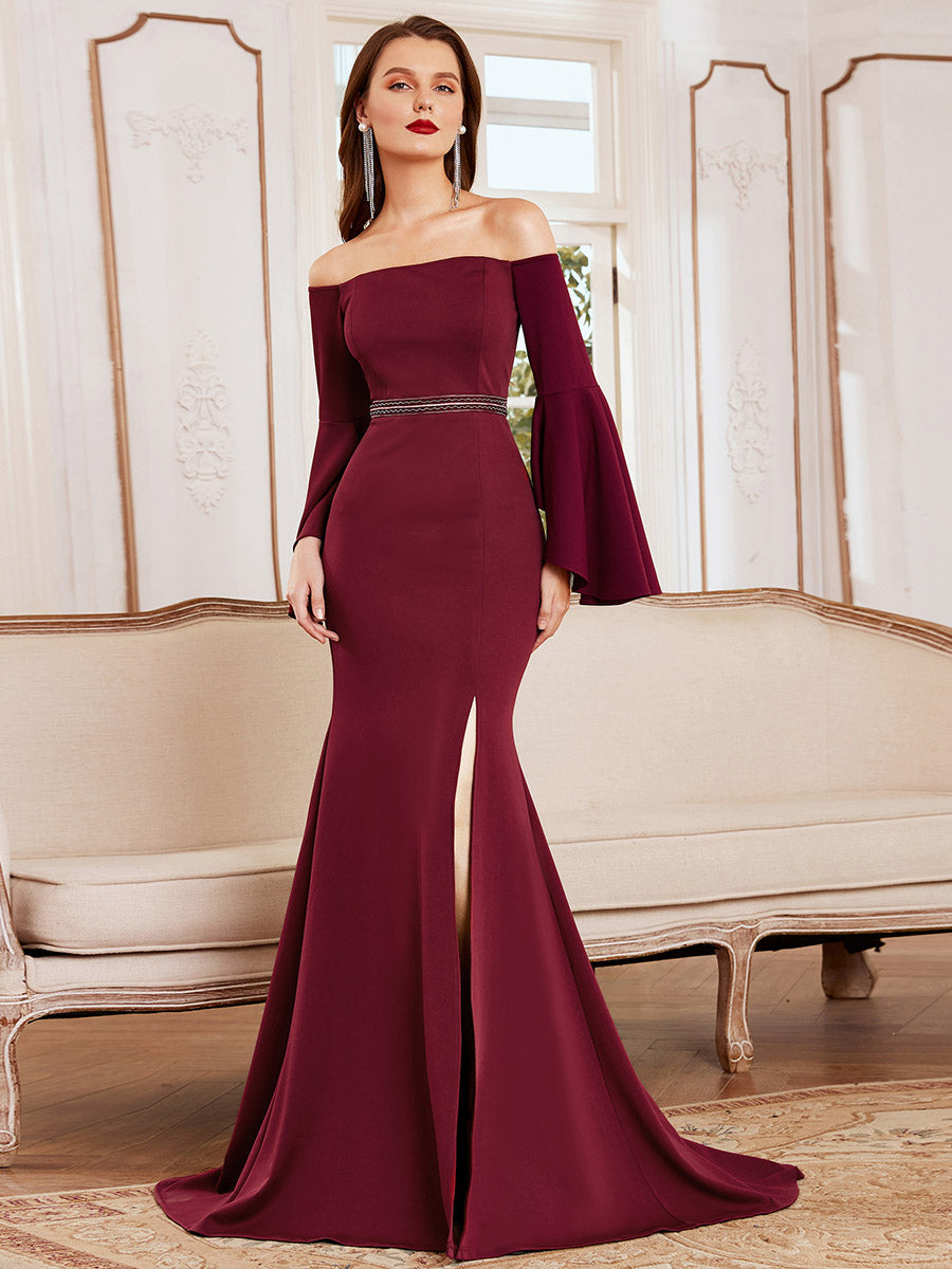 Elegant Wholesale Off Shoulder Simple Mermaid Evening Dress