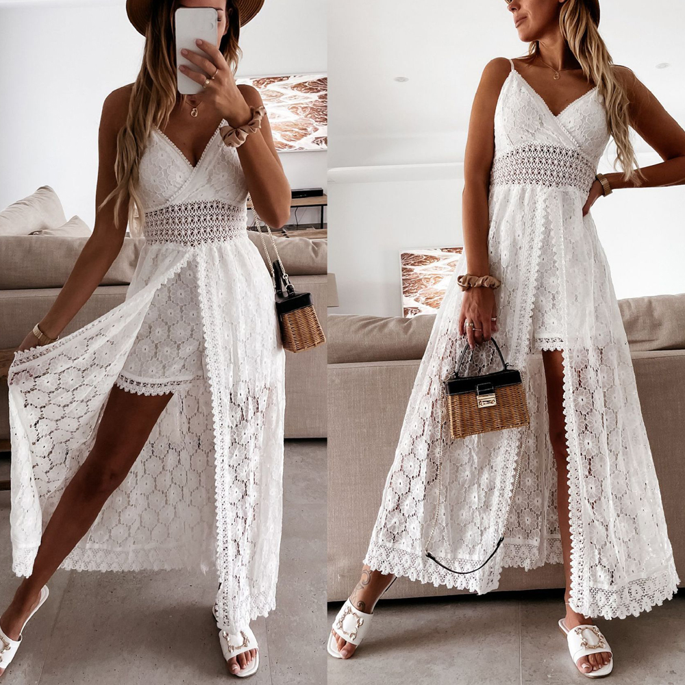 Lace And Trim V-neck Short Pants Slip Jumpsuit