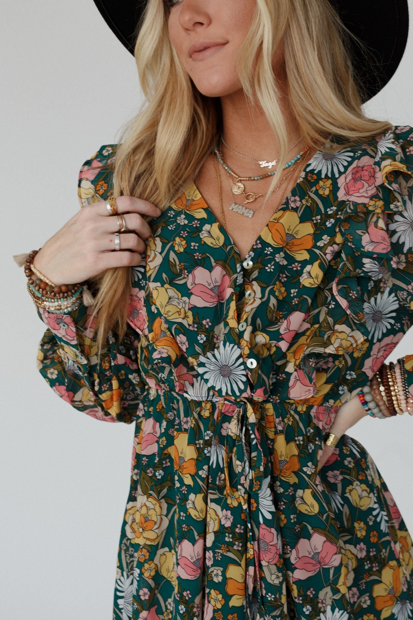 Fierce Florals Dress - Green