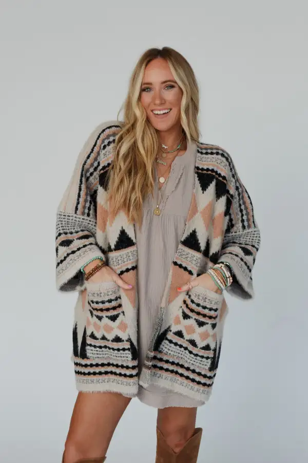 Keep It Up Oversized Cardigan - Mocha