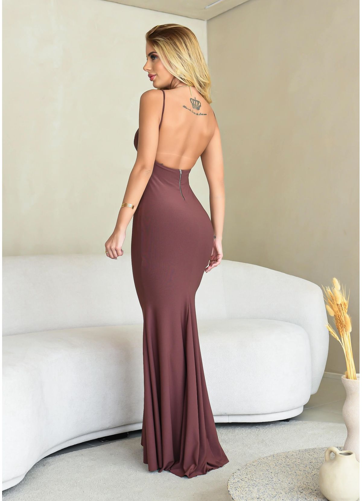 Mermaid Long Dress with Thin Straps