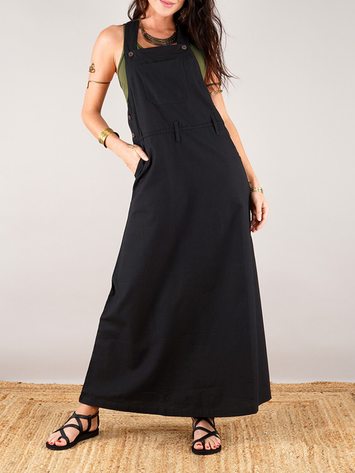 Dungaree Long Dress