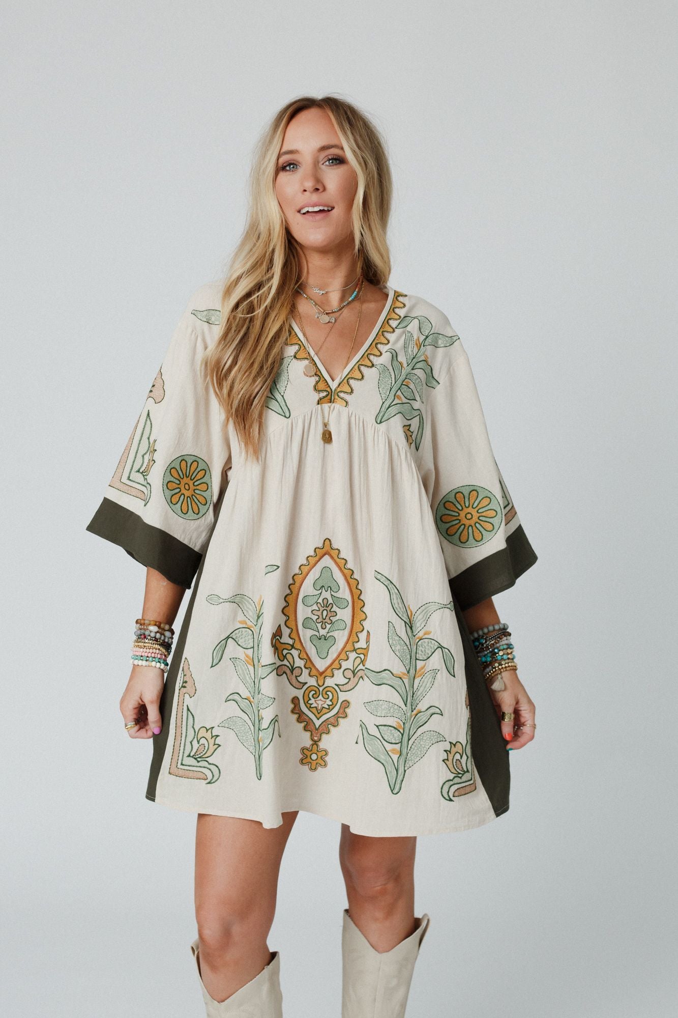 Chateau Chic Babydoll Tunic Dress - Sage