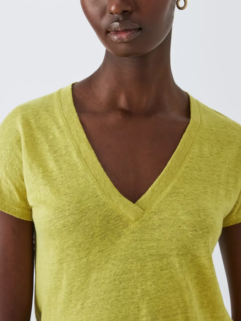 Linen V-Neck T-Shirt