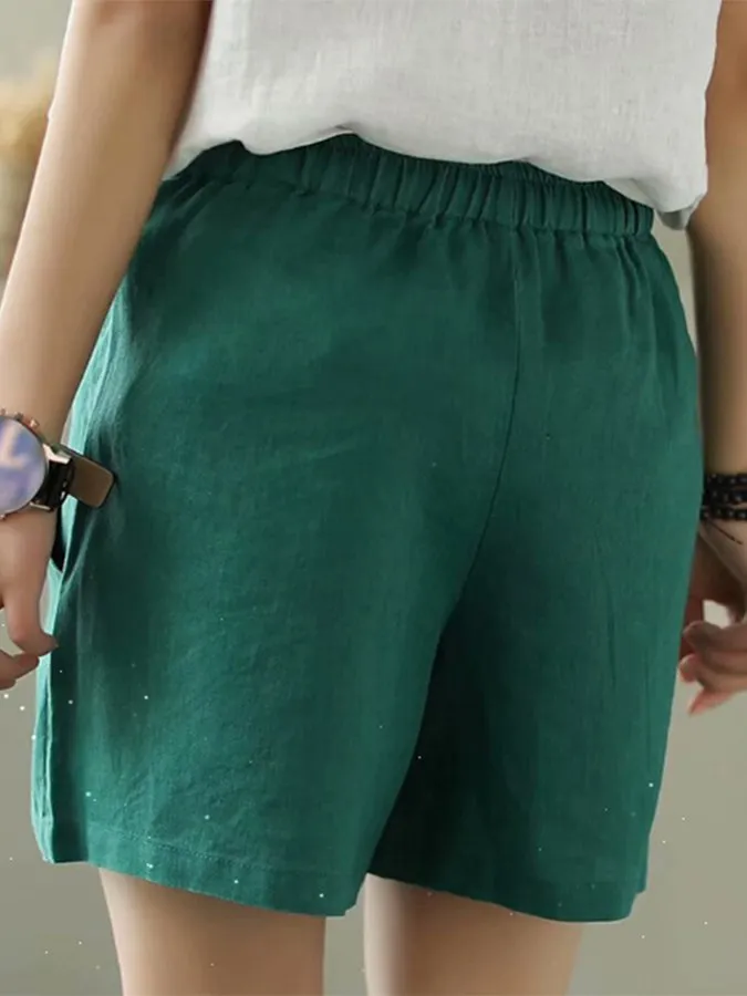 Women's Pure Cotton And Linen Casual Shorts