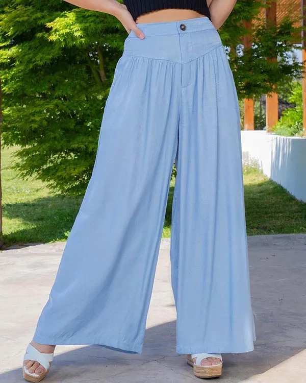Casual Denim Wide Leg Pants
