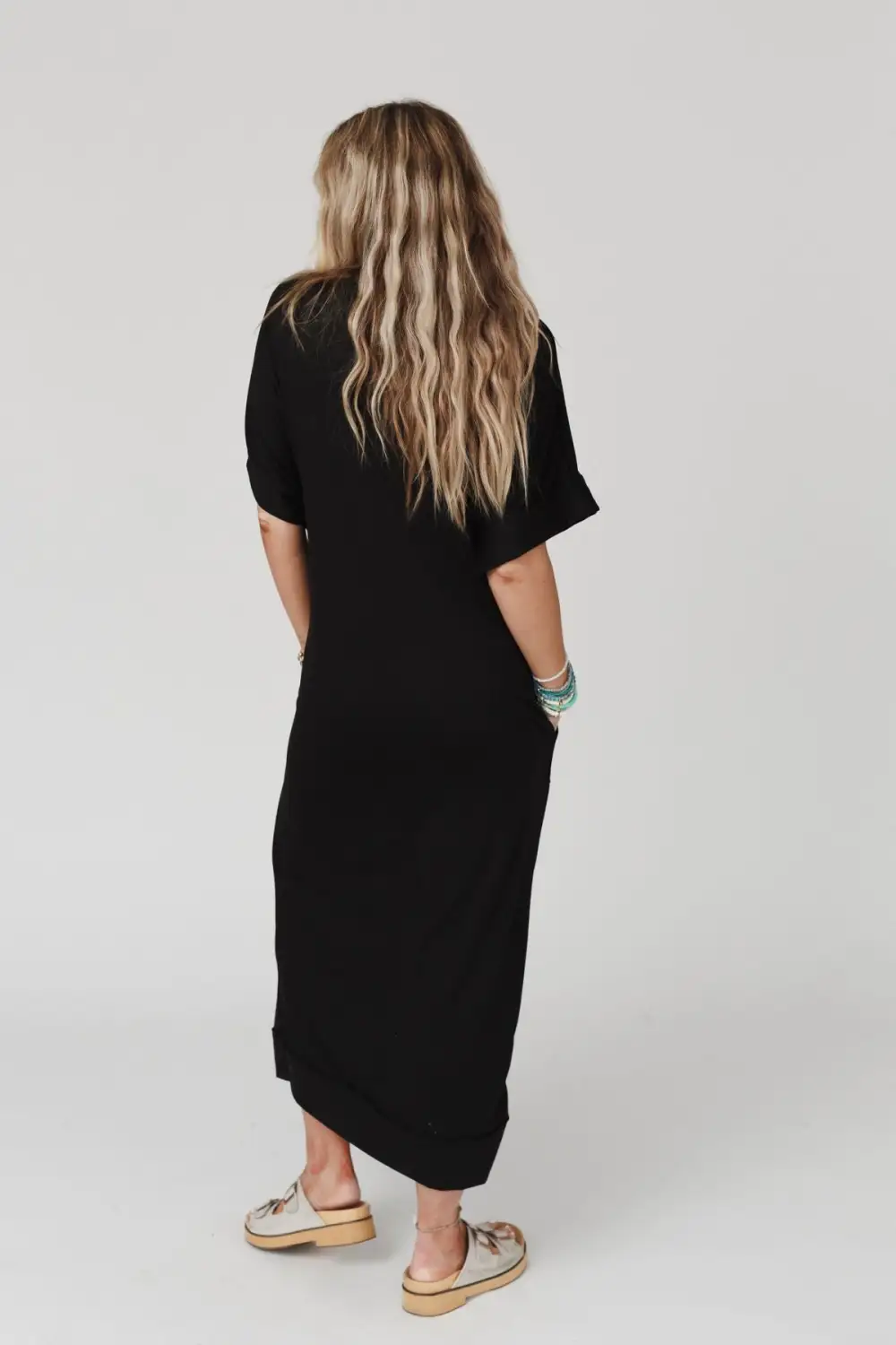 Laurel Short Sleeve Maxi Dress - Black