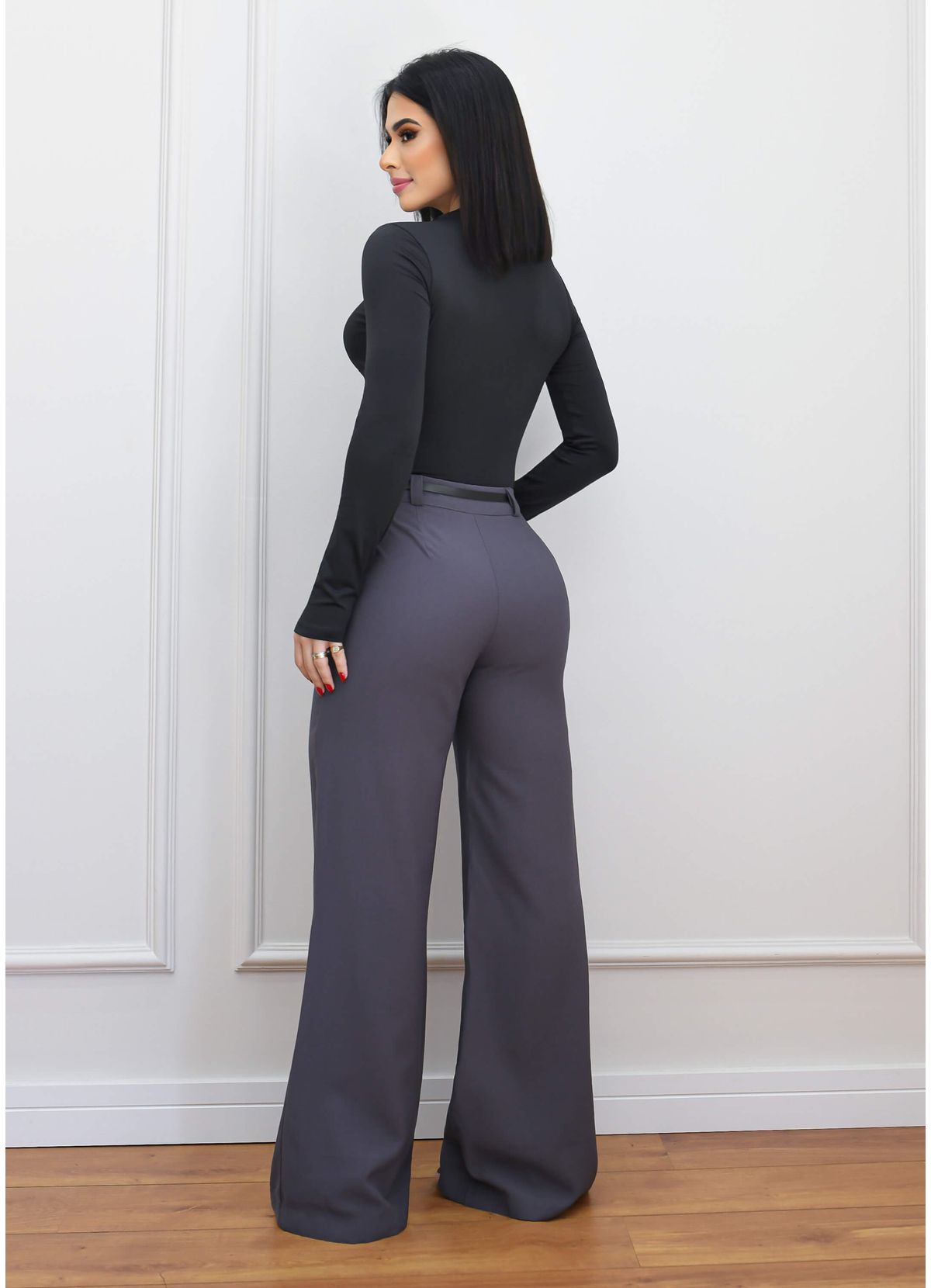 WIDE LEG STRAIGHT DRESS PANTS