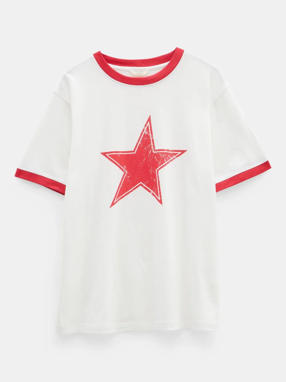 Shaan Star Ringer Cotton T-Shirt