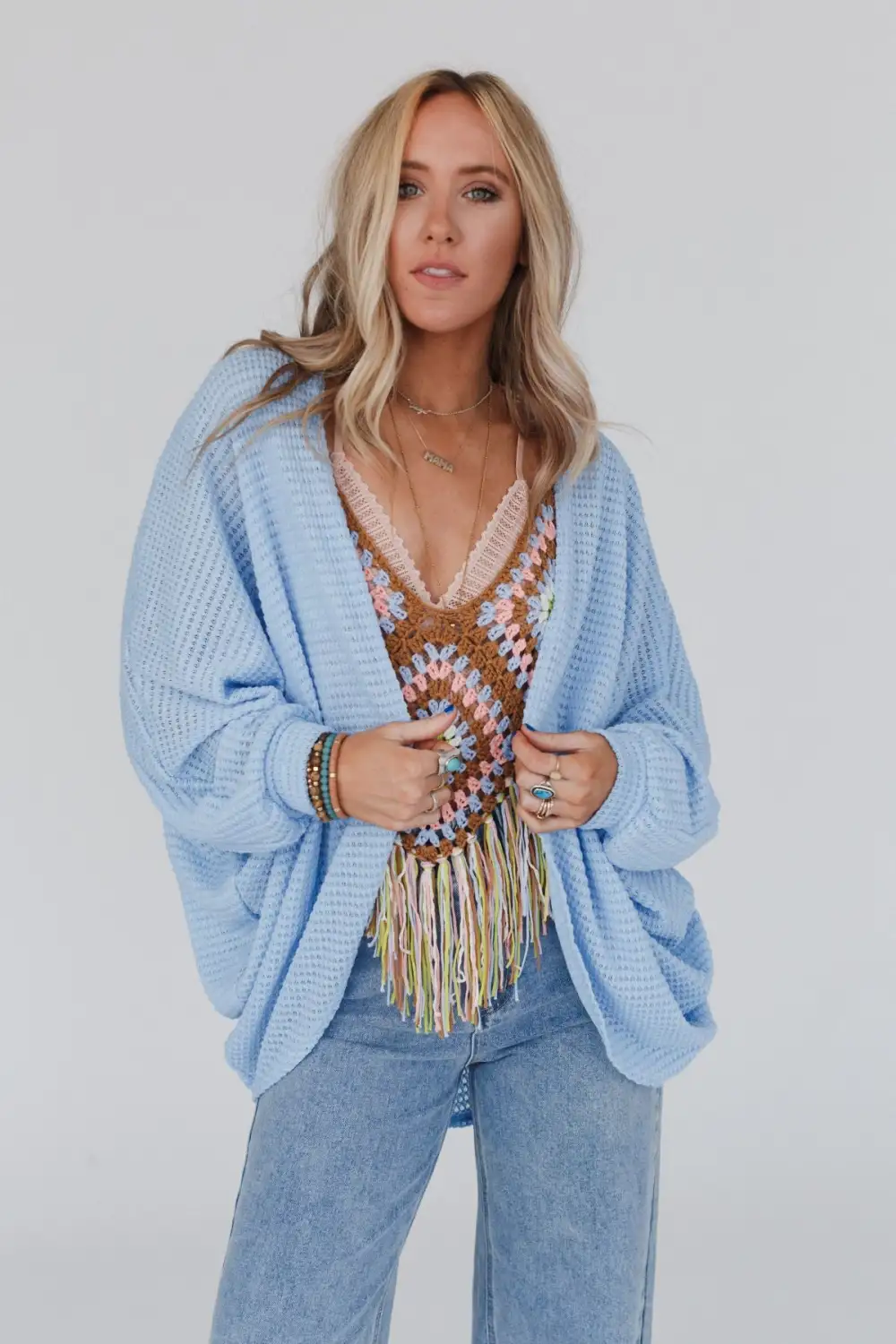 Lover Girl Dolman Sleeve Sweater - Blue