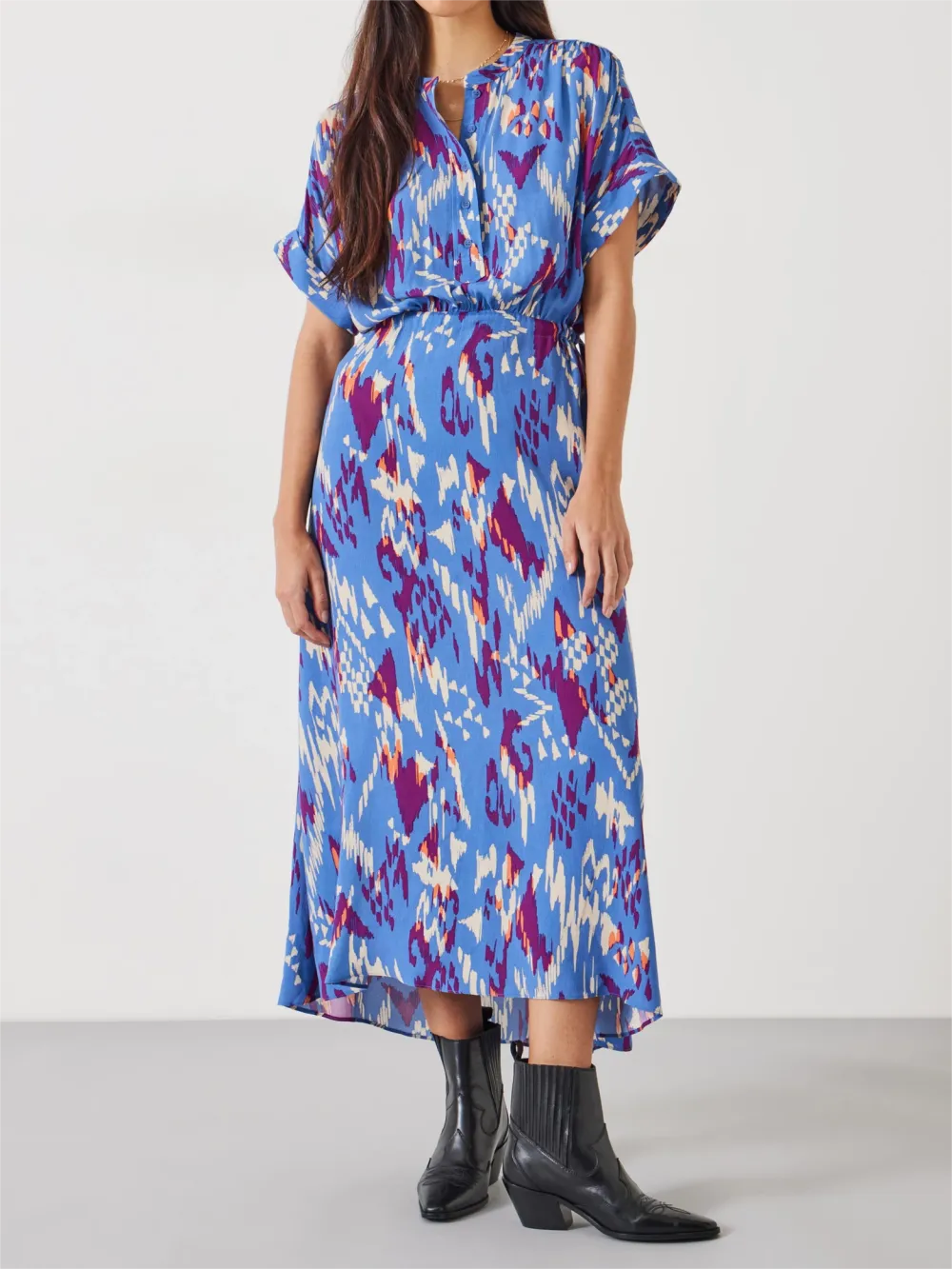 Keisha Irregular Ikat Shirt Dress