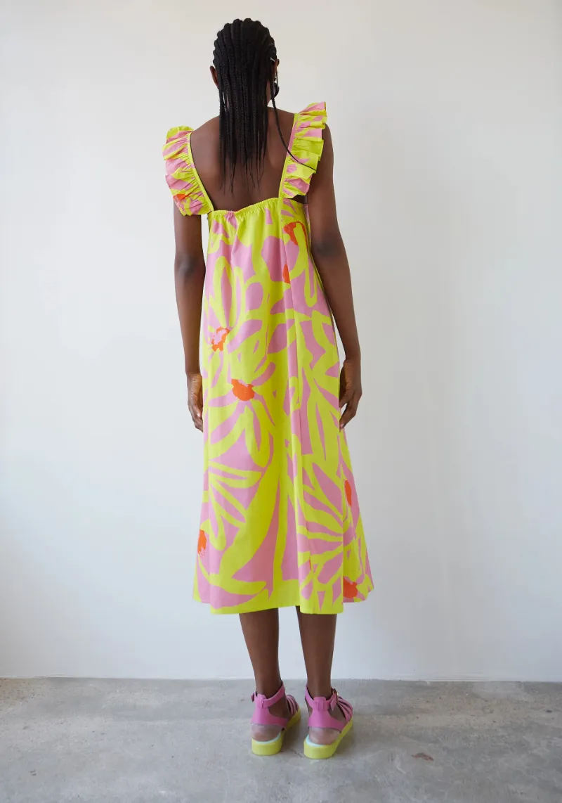 YELLOW FLORAL PARRA DRESS