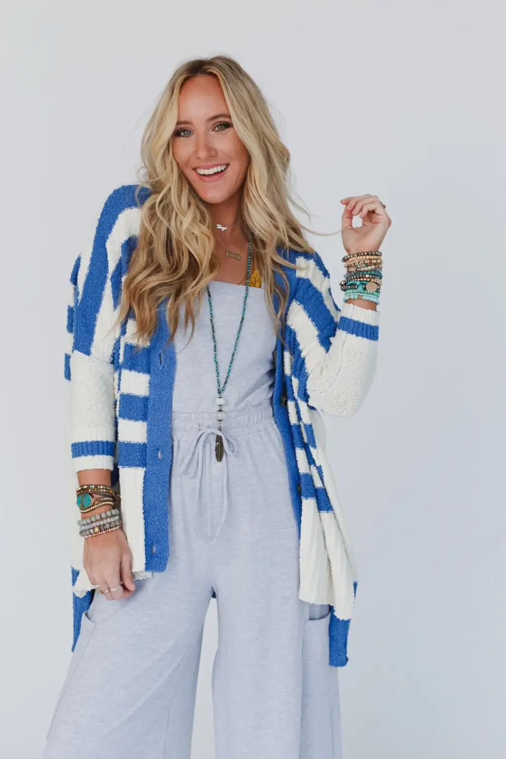 Great Stripes Cardigan - Blue