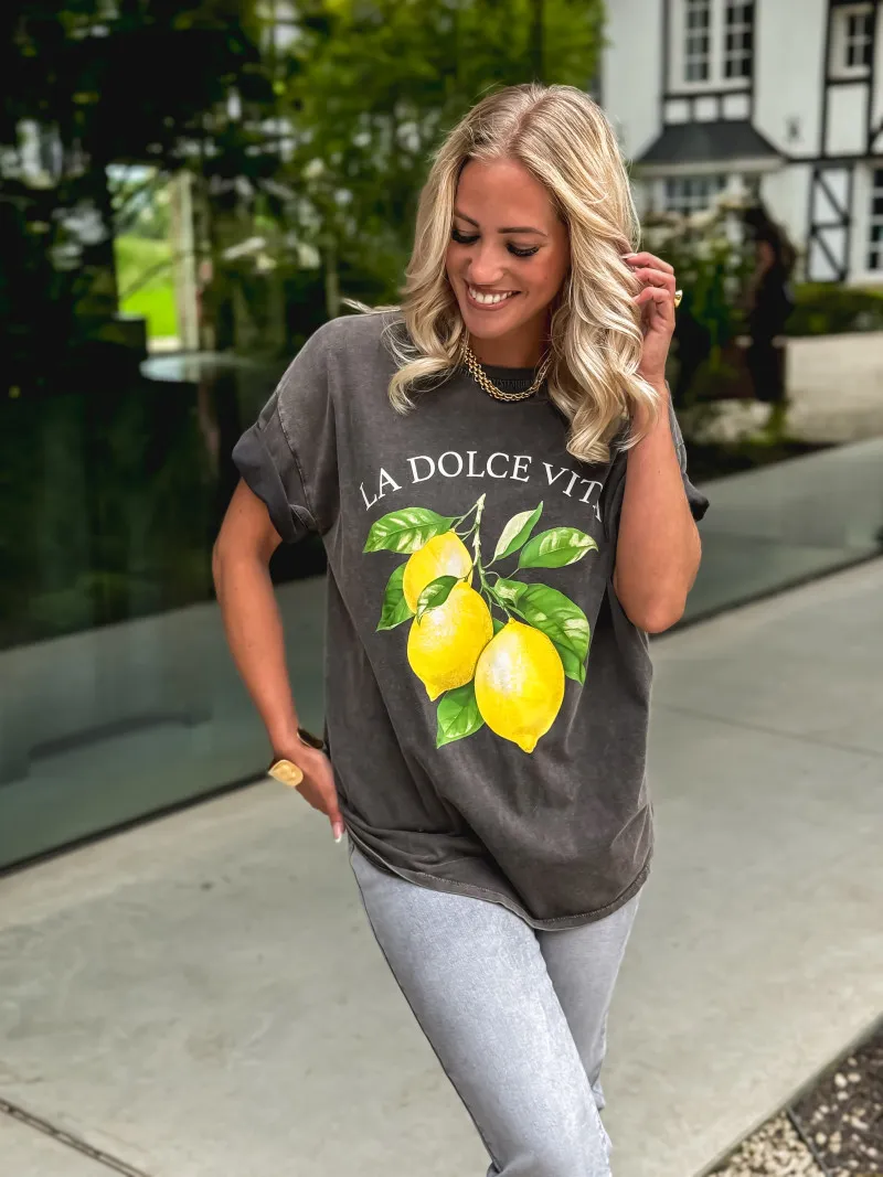 T-SHIRT DOLCE VITA - GRIS