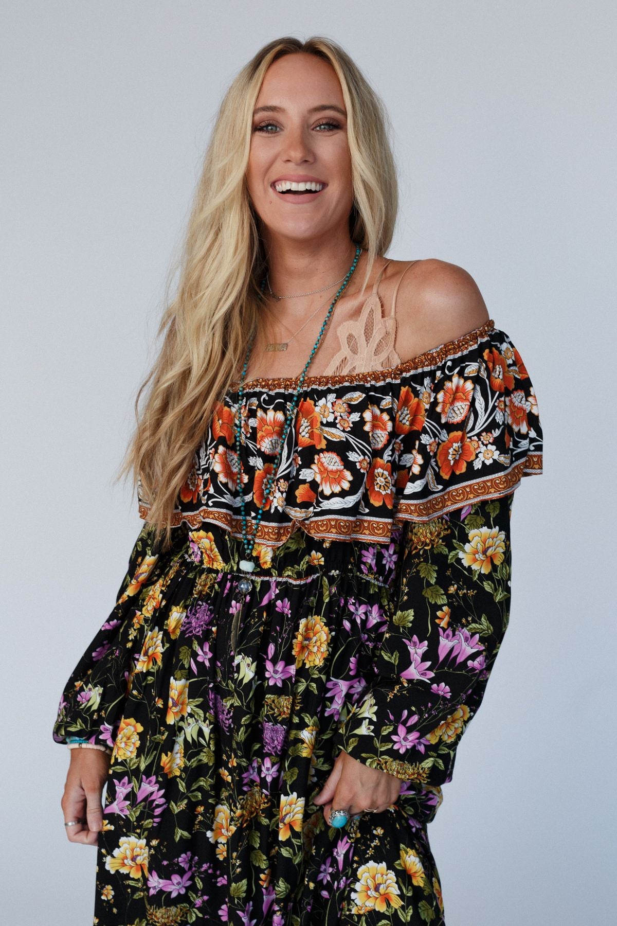 Dear To Me Floral Maxi Dress - Black