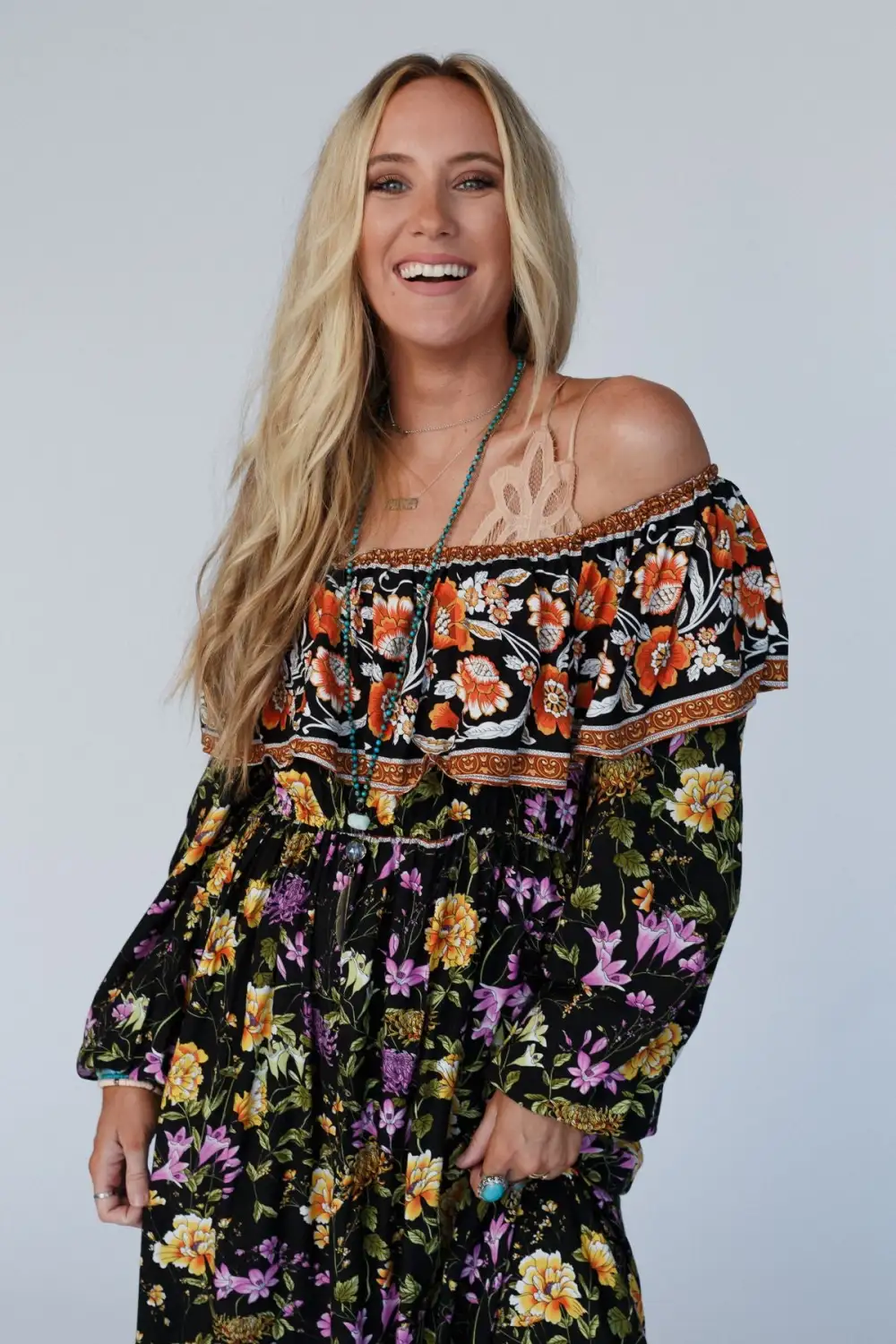 Dear To Me Floral Maxi Dress - Black