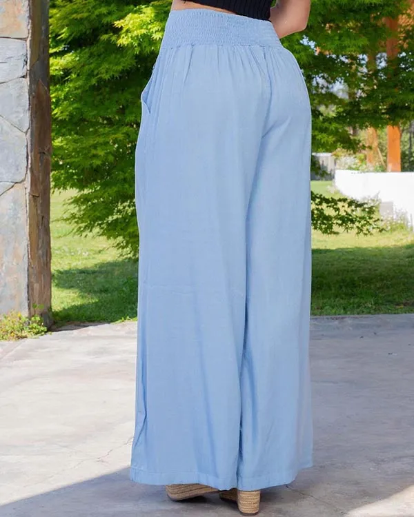Casual Denim Wide Leg Pants
