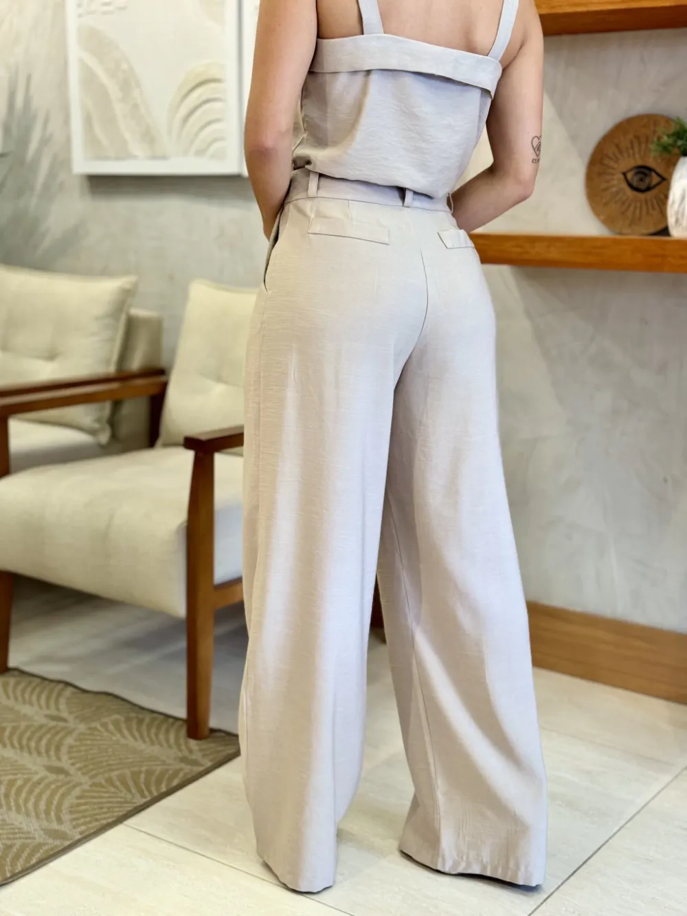 Toronto Beige Tailored Trousers