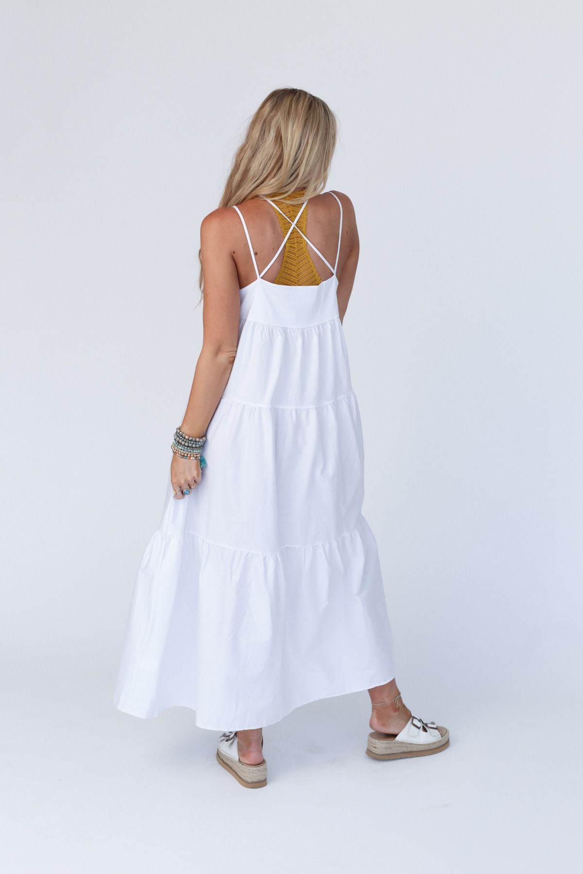 Havana Nights Tiered Maxi Dress - Off White