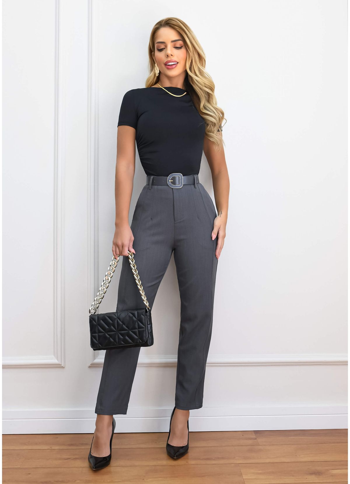 SLIM HIGH WAIST DRESS PANTS