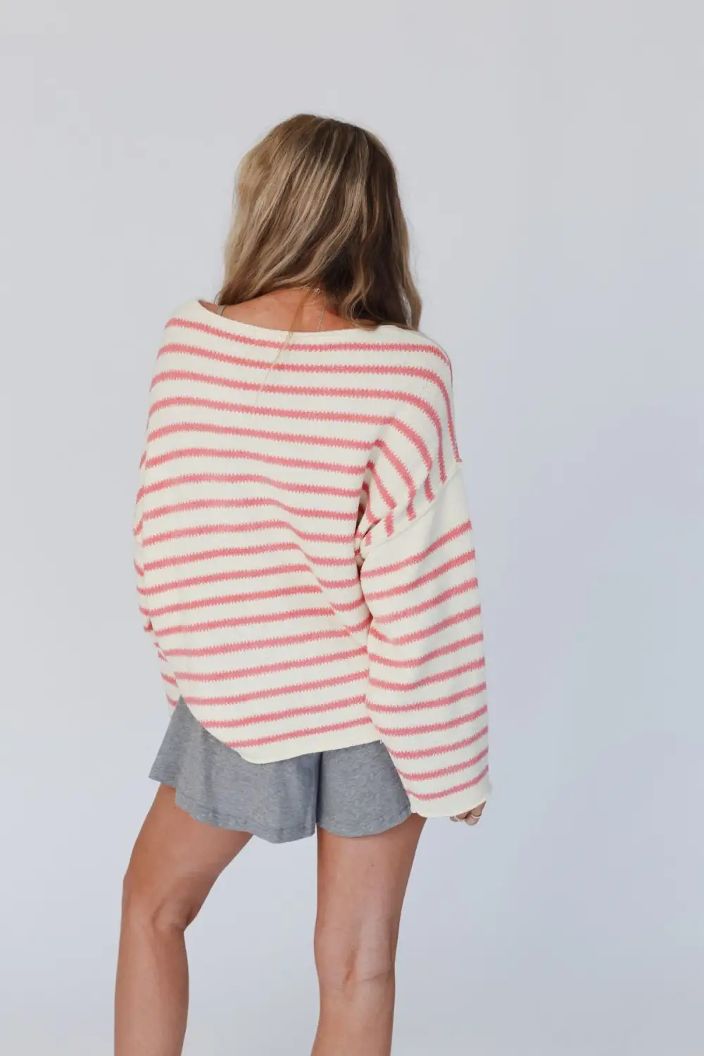 All My Stripes Oversized Sweater - Pink