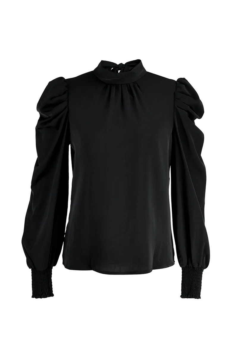 Black Fashion Casual Solid Basic Turtleneck Tops