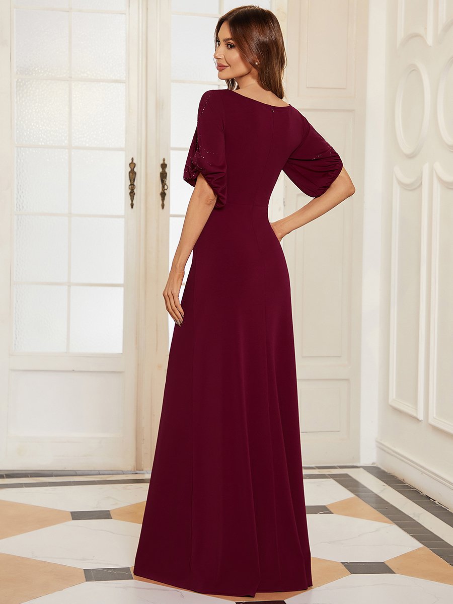 Trendy Round Neck Wholesale Chiffon Fishtail Evening Dress