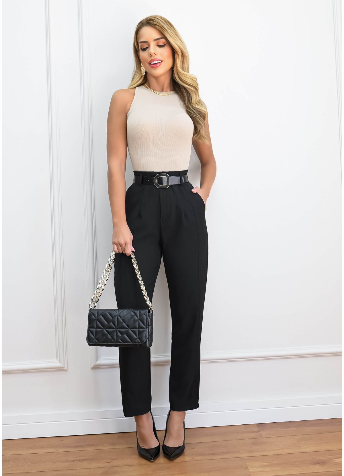 SLIM HIGH WAIST DRESS PANTS