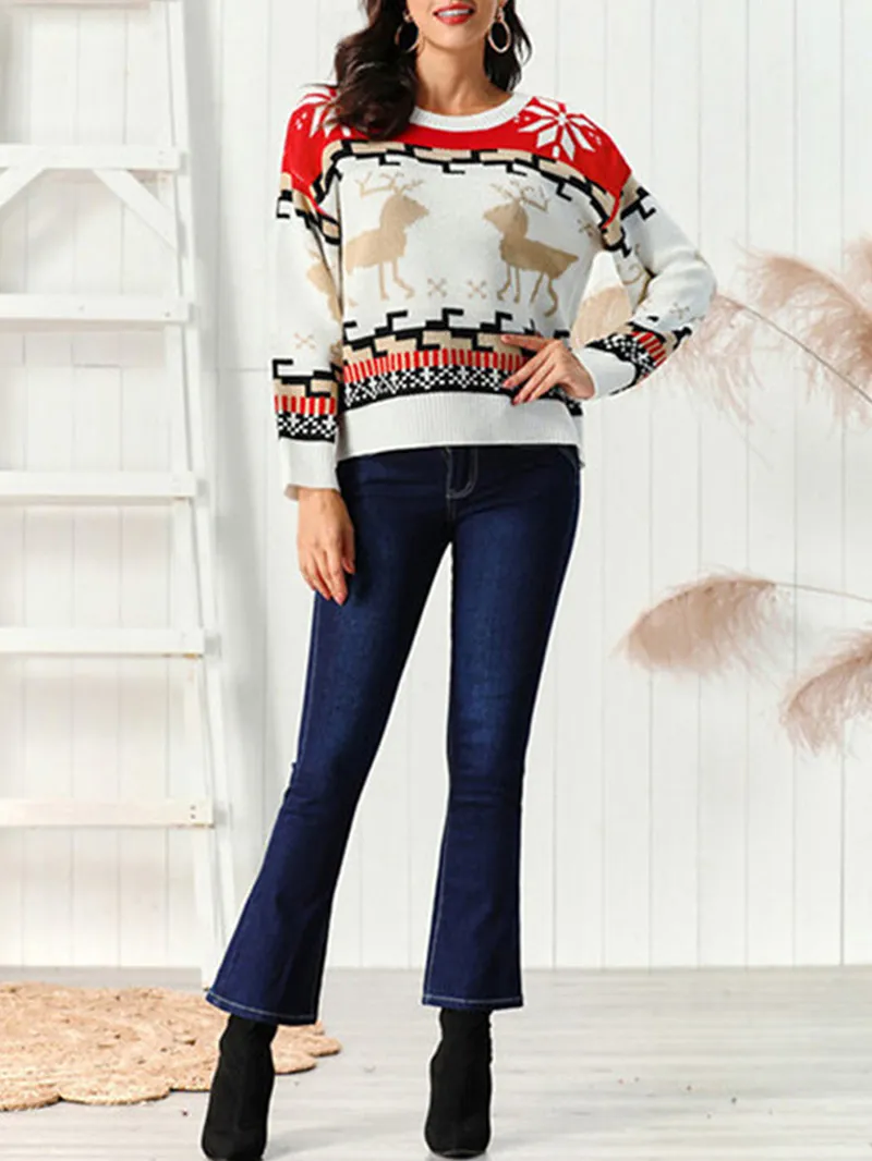 Reindeer Round Neck Sweater