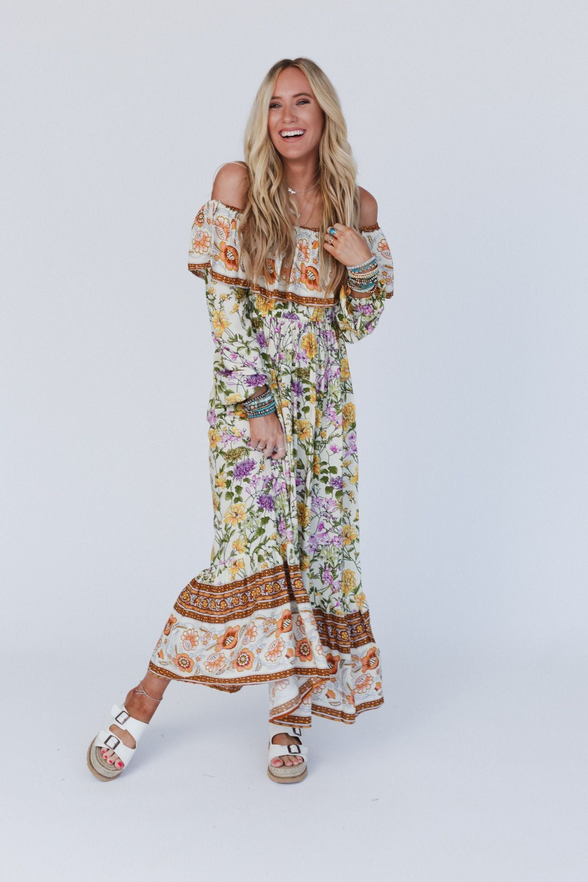 Dear To Me Floral Maxi Dress - Cream