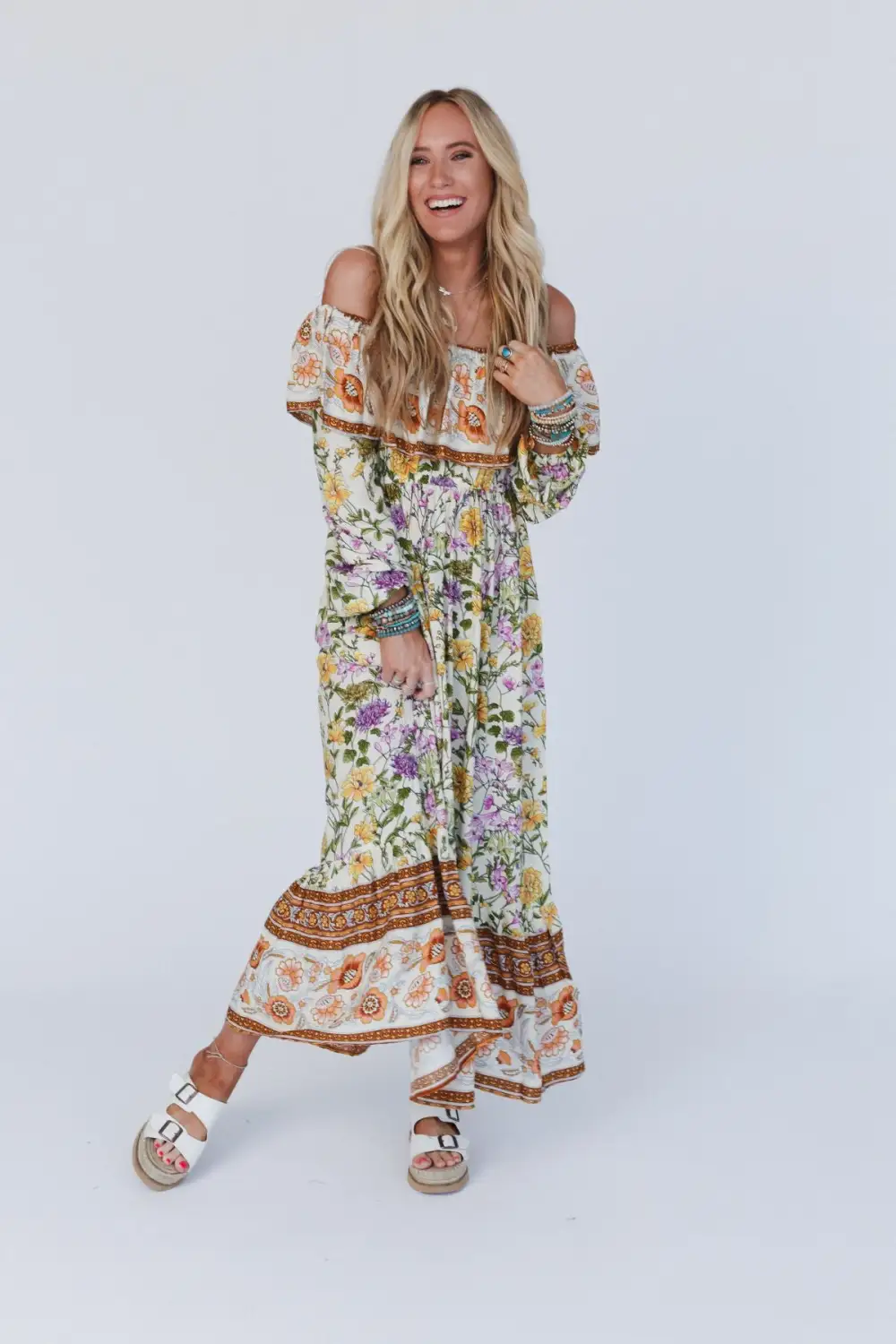Dear To Me Floral Maxi Dress - Cream